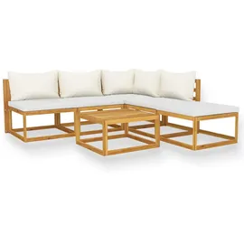 vidaXL Garten-Lounge-Set 6-tlg. creme massivholz akazie