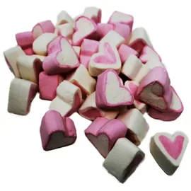 marshmellow Speck Herzen mit süßem Vanille Erdbeer Geschmack 125g