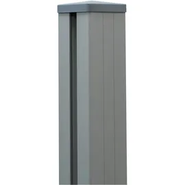 GROJA Zaunpfosten 9 x 9 x 100 cm Silbergrau/Aluminium