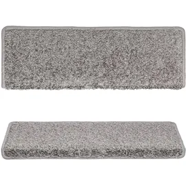 vidaXL Teppich-Treppenstufen 15 Stk. 65x21x4 cm Grau Rechteckiger Rand