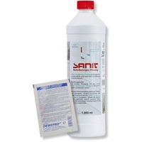 DEWEPRO-Set: SANIT RohrReiniger flüssig (3063) - Flasche à 1000ml - Hochwirksamer Rohrreiniger auf flüssiger Basis, inkl. 1 St. DEWEPRO® Single Scrubs