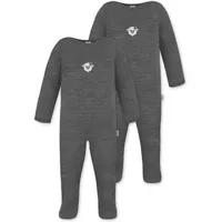 normani Outdoor Sports 2er Pack Baby Merino Strampler „Levin" in Anthrazit | Gr.: 86