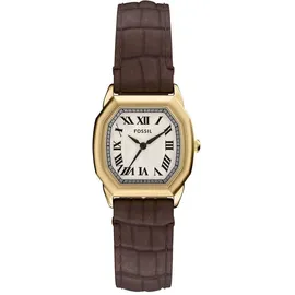 Fossil Damen Analog Quarz Uhr mit Leder Armband ES5426