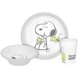 Geda Labels Kindergeschirr Snoopy Cute & Cuddly 3-teilig in Grau - 21,5x21,5x8,5 | Gr.: onesize