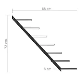 vidaXL Weinregal 7 Flaschen Schwarz