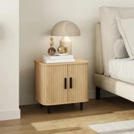 Homcom Nachtschrank 48 x 40 x 48 cm Eiche beige
