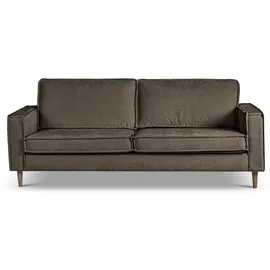 Home Affaire 3-Sitzer HOME AFFAIRE "Pinto Skandi, 206 cm, Chenille, Struktur", braun, B:208cm H:89cm T:97cm, 100% Polyester, Sofas, mit Keder, Massivholzfüße Eiche geräuchert, Wellenunterfederung