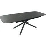 möbelliebling Esstisch Keramik 180 (240) x 90 mit ausziehbar schwarz Mikado-Gestell MELODIE