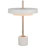 Trio Leuchten LED-Tischlampe KEATON, H 46 cm - Braun Grau Metall - dimmbar