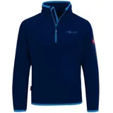 Trollkids Kinder Fleece-Pullover Nordland mit Reißverschluss, Marineblau/Hellblau, Größe 116 - 116