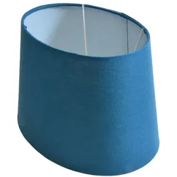 B&S Lampenschirm Lampenschirm oval aus Stoff H 15.5 cm für Tisch - Stehlampen blau