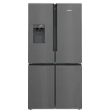 Siemens KF96DPXEA iQ700 Stand Kühl-Gefrierkombination, 90,5 cm breit, 574 L, Festwasseranschluss, noFrost, Wasser-/Eis-/Crushed Ice Spender, gebürsteter schwarzer Stahl AntiFingerprint