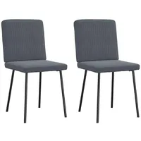 VidaXL Esszimmerstühle 2 Stk. Dunkelgrau Samt