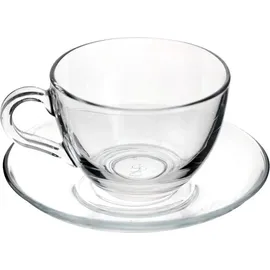 Pasabahce Teetasse mit Untertasse 0,2 l Transparent 6 St.