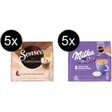 SENSEO Pads Typ Cappuccino & Milka Schoko je 5 Packungen insgesamt 80 Getränke