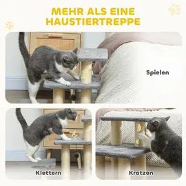 PawHut Hundetreppe 3 Stufen 54 cm Grau