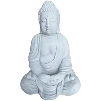 Relaxdays Buddha Figur 71 cm, Grau,