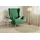 moeblo Ohrensessel Comfy Samtstoff 83 x 103 x 95 cm Grün mit Hocker