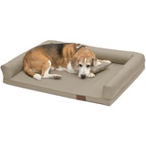 Juelle Orthopädisches Hundebett Große Hunde, Ergonomische Matratze mit Seiten für große Hunde, Abnehmbarer Bezug, Maschinenwaschbar, Lucky M-XXL (Größe: XXL - 145x105cm, Beige)