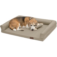 Juelle Orthopädisches Hundebett Große Hunde, Ergonomische Matratze mit Seiten für große Hunde, Abnehmbarer Bezug, Maschinenwaschbar, Lucky M-XXL (Größe: XXL - 145x105cm, Beige)