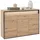 VOLEO Sideboard 130 x 88 x 38 cm Schwarz / Eiche