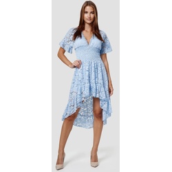 RAYSHYNE Damen Sommerkleid Sommerliches Spitzenkleid im asymmetrischen Schnitt RS14