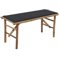 VidaXL Klappbare Gartenbank mit Auflage 118 cm Bambus