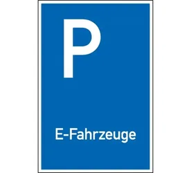 Schild I Parkplatzschild E-Fahrzeuge, Aluminium, spitze Ecken, 400x600mm