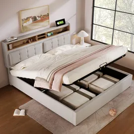 Flieks Polsterbett 160 x 200 cm Beige