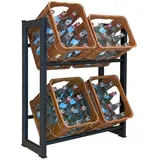 Quick Star Getränkekistenregal 71 x 30 x 90 cm Schwarz