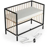 Sämann Beistellbett Schwarz, Natur, Holz, Echtholz,Buche, 120x90x60 cm Babymöbel, Babybetten, Beistellbetten