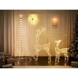 Outdoor Weihnachtsbeleuchtung LED silber Sternform 50 cm HOFSOS