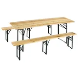 BIERBANK-SET MIT TISCH 220X70 UND BÄNKE 220X25 DREIBEINIG MOD. BIRRERIA