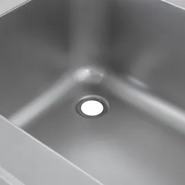 GastroHero Spültisch Basic 16x6 mit 2 Becken rechts, Aufkantung und Grundboden