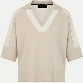 Marc Cain Zweifarbiger V-Pullover Beige XS