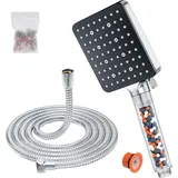 luxuskollektion Duschkopf mit Schlauch 1.6M Filter 6 Strahlarten Chrom 1*Duschkopf