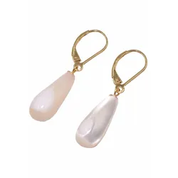Paar Ohrhänger FIRETTI "Schmuck Geschenk Silber 925 Ohrschmuck Patentbrisur Perlmutt Tropfen", gold (gelbgoldfarben, weiß), Ohrringe, Damen, Silber 925 (Sterlingsilber), Made in Germany - mit Perlmutt
