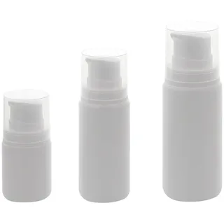 Leerer Kosmetex Airless Pumpspender Mix Set 50, 100, 200 ml mit Innenbeutel, Cremespender, Lotion Spender zum selbst Befüllen, 3er Mix-Set