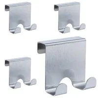 Relaxdays Türhaken 8 x Edelstahl Silber