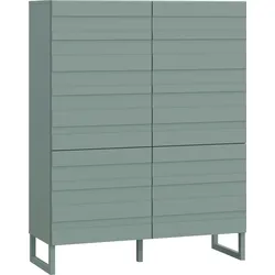 Highboard FORTE "Bretania", grün (salbei), B:109,9cm H:140cm T:41,6cm, Spanplatte, Sideboards