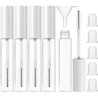 5 STK 10ml Wimpernbürste Mit Behälter, Kleine Leere Mascara Flasche Tuben Inklusive 5 Gummieinsätze & 1 Trichter, Empty Mascara Tube Und Wimpernbürstchen Für Kleine Proben Von Wimpernserum-Behältern