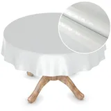 ANRO Wachstuchtischdecke MIMOSA Ø 120 cm Weiß