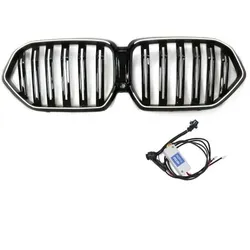 LED Kühlergrill Doppelsteg schwarz hochglanz auch Kamera passt für BMW X6 G06