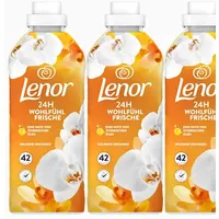 3x882ml Lenor Weichspüler Goldene Orchidee | 24H Wohlfühlfrische Frische 126WL