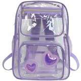 HiyyFloy Durchsichtiger Rucksack, Wasserdichter Transparenter Rucksack, Große Durchsichtige Kunststofftasche, Lässiger Tagesrucksack Mehreren Für Schule, Reisen, Arbeit