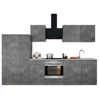 wiho Küchen Küchenzeile »Cali«, ohne E-Geräte, Breite 310 cm, grau