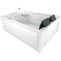 AcquaVapore Whirlpool Pool Badewanne Eckwanne Wanne W12HZ-A-ALL 135x180cm Reinigungsfunktion Farblicht, Ring-Zirkulation aktive Schlauch-Reinigung