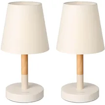 Tomons Nachttischlampe Beige 2 St.