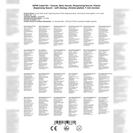 ich-zapfe Zapfhahn, Bierzapfhahn, Schankhahn, Kolbenschankhahn - verchromt, Length:35 mm