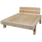 Casamia Massivholzbett Balkenbett Zirbenholz Mia 1 - versch. Größen beige 170 cm x 232 cm x 90 cm
